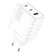 Мережевий зарядний пристрій Proove Speed Surge Gan 65W (USB + 2 Type-C) White (WCSS60120002) (Код то Харьков