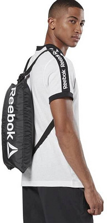 Легкая спортивная сумка-рюкзак, котомка Reebok Gymsack 2.0 черный Київ - изображение 1