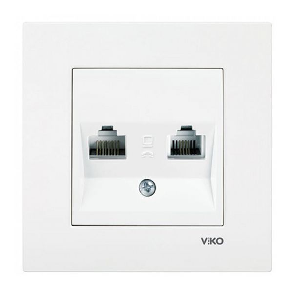 Розетка компьютерная RJ45 CAT5e белая VIKO KARRE Київ - изображение 1
