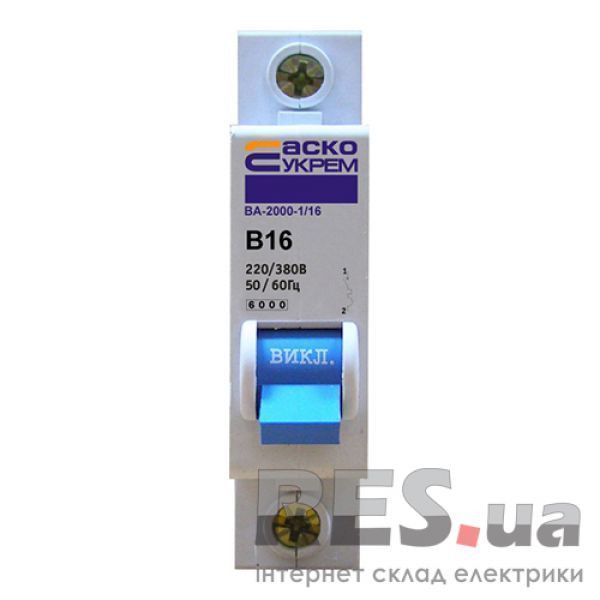 Автоматический выключатель ВА-2000 1р 16А Аско Укрем Київ - изображение 1