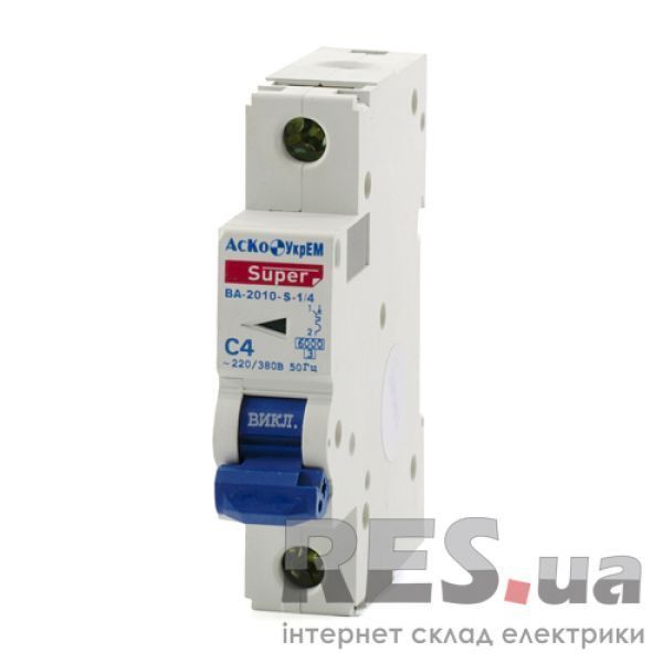 Выключатель автоматический ВА-2010S 1р 4А Аско Укрем Київ - изображение 1