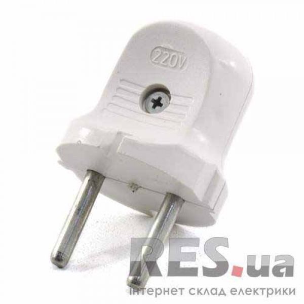 Вилка штепсельная &amp;quot;колокольчик&amp;quot; белая Київ - изображение 1