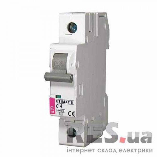 Автоматический выключатель ETIMAT 6 1p C 4A ETI Київ - изображение 1