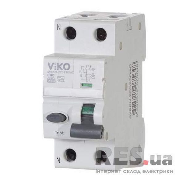 Дифференциальный автоматический выключатель ДВ 2р 40А 30мА VIKO Київ - изображение 1