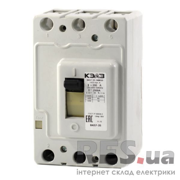 Автоматический выключатель ВА-57-35 3400 УХЛ3 200 А КЕАЗ Киев - изображение 1