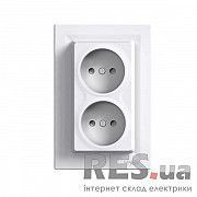 Розетка двойная Schneider Asfora без заземления Белая (EPH9700121) Київ