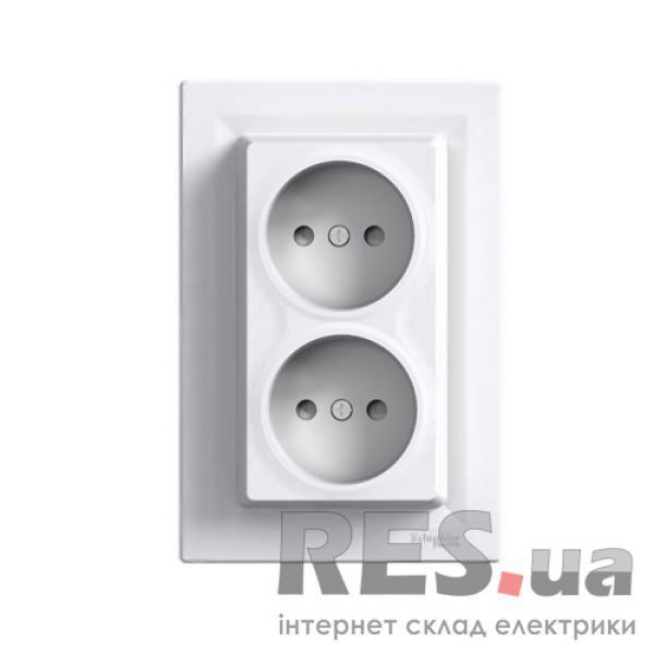 Розетка двойная Schneider Asfora без заземления Белая (EPH9700121) Київ - изображение 1