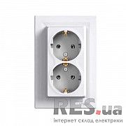 Розетка двойная Schneider Asfora с заземлением Белая (EPH9900121) Київ