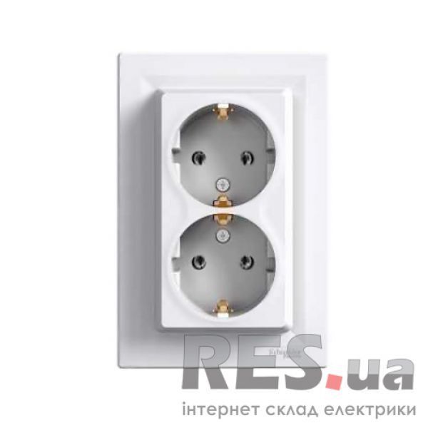 Розетка двойная Schneider Asfora с заземлением Белая (EPH9900121) Киев - изображение 1
