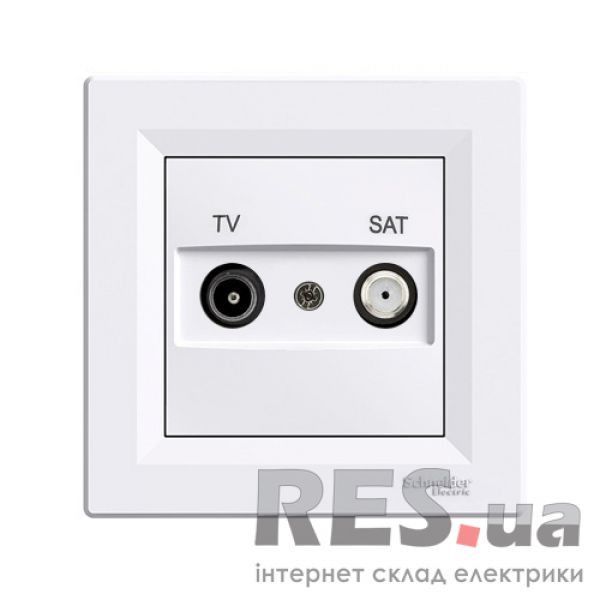 Розетка TV-SAT Schneider Asfora конечная Белая (EPH3400121) Київ - изображение 1