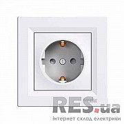 Розетка Schneider Asfora с заземлением и шторками Белая (EPH2900221) Київ