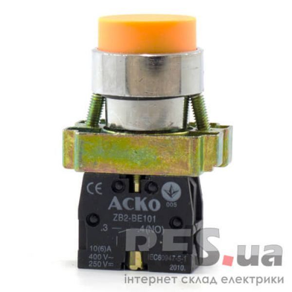 Кнопка XB2-BL51 1NO желтая выступающая АскоУкрем Київ - изображение 1