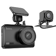 Автомобільний відеореєстратор Hoco DV3 Driving recorder with display (dual-channel) Black (Код товар Харьков