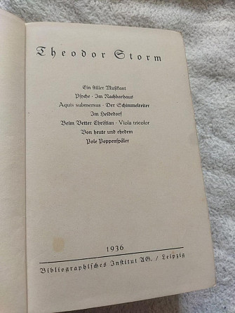 Teodor storm Ein stiller Musikant / Psyche / Im Nachbarhause Тихий музикант / Психея /1936 рік німец Київ - изображение 1