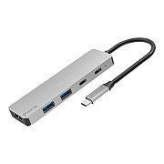 USB HUB Proove Iron Link 5 in 1 (2*Type-C + 2*USB3.0 + HDMI) Silver (HBIL00222024) (Код товару:39817 Харьков