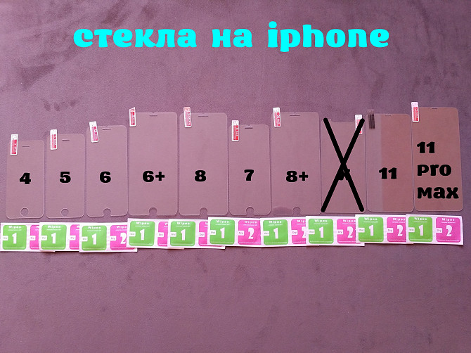 Стекло закаленное на iphone 4,5,6,6+,7,7+,8,8+11,11 Pro Max защита экрана Борисполь - изображение 1