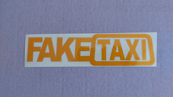 Наклейка на авто или мото FakeTaxi Жёлтая светоотражающая Борисполь - изображение 1