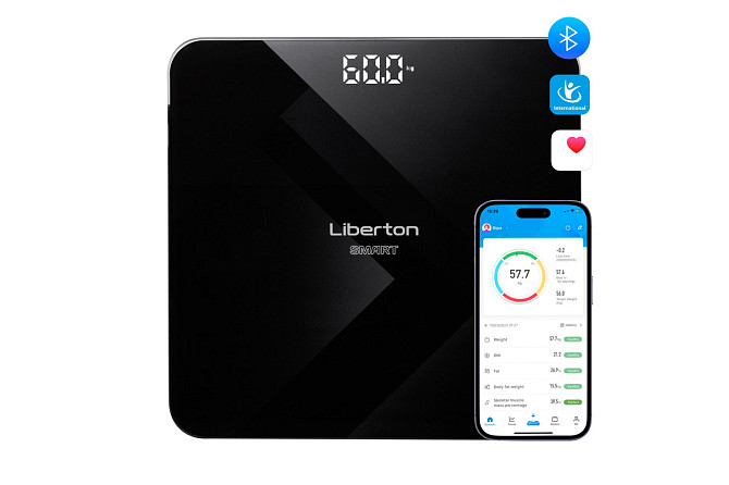 Весы напольные Liberton LBS-0818 Smart 180 кг черные Київ - изображение 1