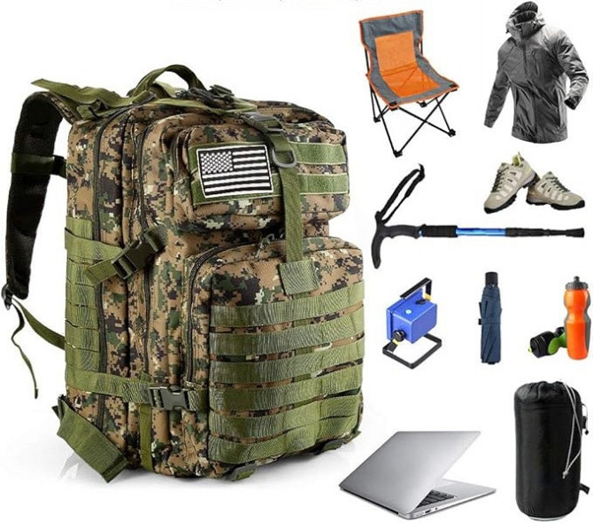 Тактичний рюкзак 50 л з MOLLE – армійський стандарт у міцному нейлоні 900D Киев - изображение 1