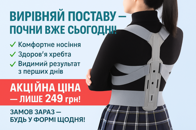 Коректор осанки з регулюванням — правильна постава в будь-якому віці Киев - изображение 1