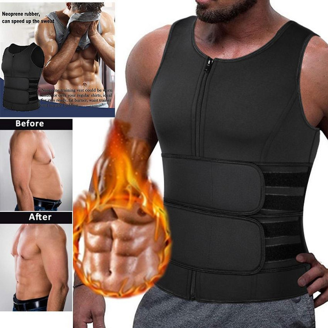 Жилет для спалювання жиру та корекції фігури – чоловічий Body Shaper, чорний XL Київ - изображение 1