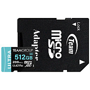 Карта пам'яті Team Ultra microSDXC 512GB UHS-I/U3 Class 10 (TULMSDX512GIA2V3022503) (Код товару:4091 Харьков