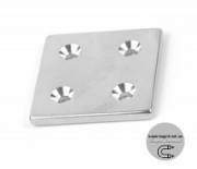 Магніт 40x40x4 mm -7/3.5 mm x 4 потай Полтава