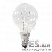 Лампа шар 40Вт Е14 прозрачная Р45 гофра Київ
