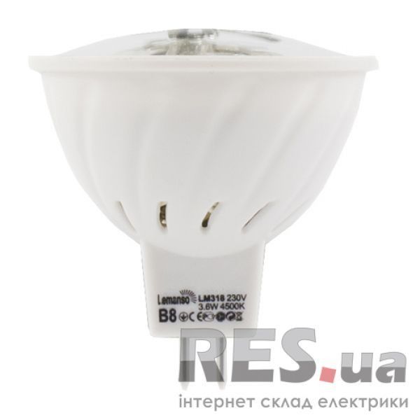 Лампа светодиодная MR16 3,6 W 24LED 2835SMD 350LM 4500K 230V/ LM318 Lemanso Київ - изображение 1