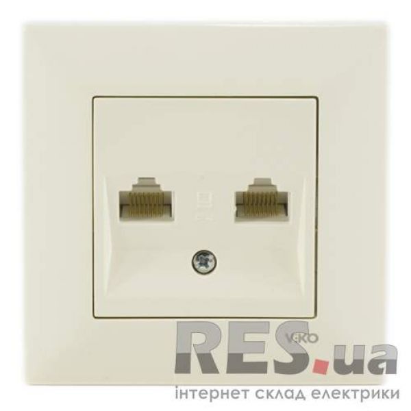 Розетка компьютерная 2RJ45 крем VI-KO Meridian Київ - изображение 1