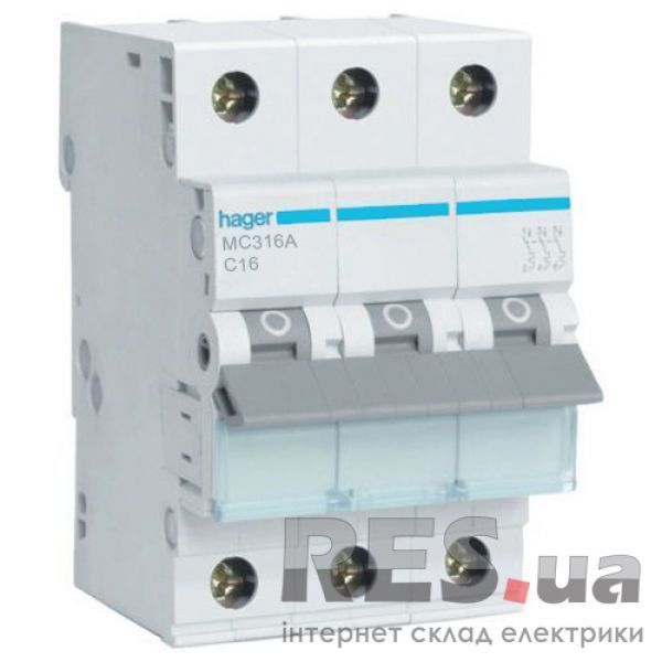 Автоматический выключатель Hager MC 316А 16A 3p C Київ - изображение 1