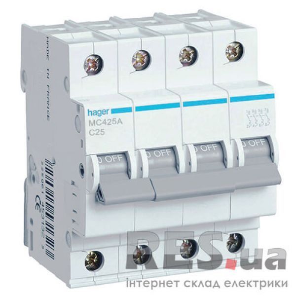 Автоматический выключатель Hager MC 425А 25A 4p C Київ - изображение 1