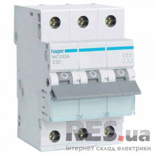 Автоматический выключатель Hager MC 332А 32A 3p C Київ - изображение 1
