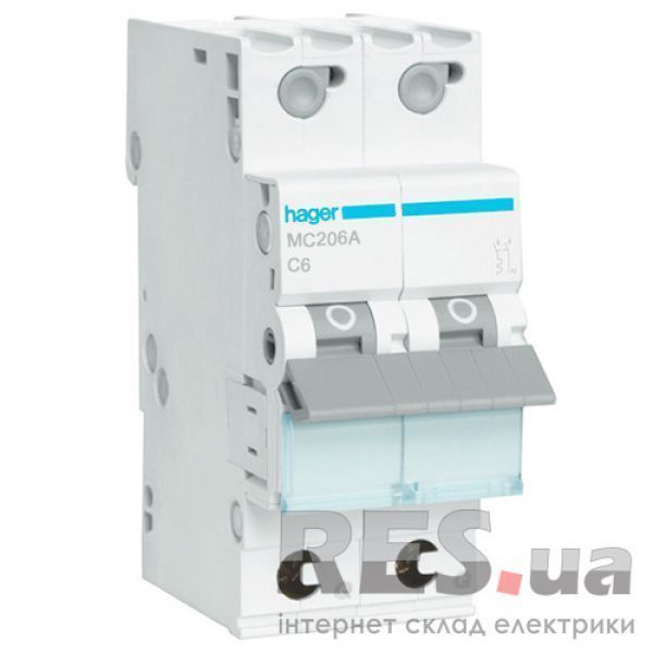 Автоматический выключатель Hager MC 206А 2p 6A C Київ - изображение 1