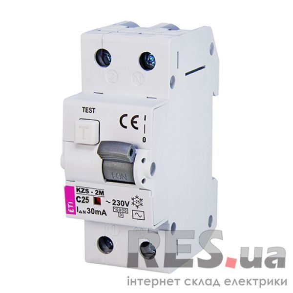 Дифференциальный автоматический выключатель KZS-2M 25A 30 mA ETI Київ - изображение 1