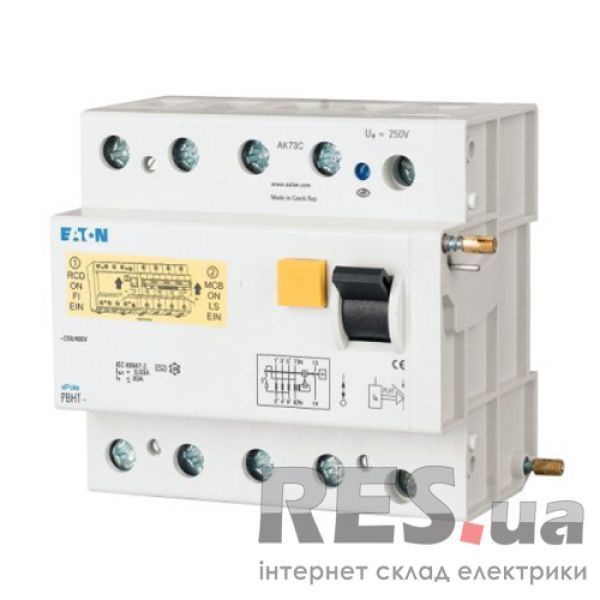 Устройство защитного отключения PBHT-80/4/0.03 80А 30мА Eaton Киев - изображение 1