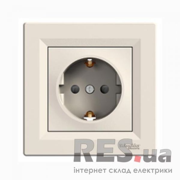 Розетка Schneider Asfora с заземлением Крем (EPH2900123) Киев - изображение 1