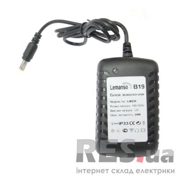 Блок питания 12В/24Вт/IP33 пластик.корпус LM830 Lemanso Київ - изображение 1