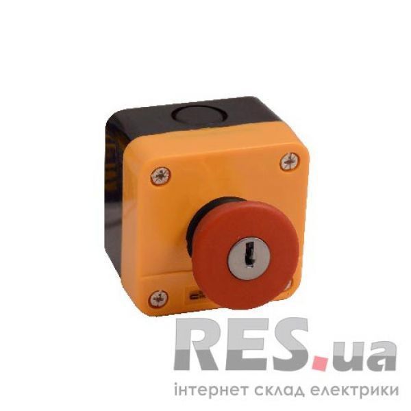 Пост управления XAL-J184 1NC 1-местный аварийный стоп, ключ, желтый корпус АскоУкрем Киев - изображение 1
