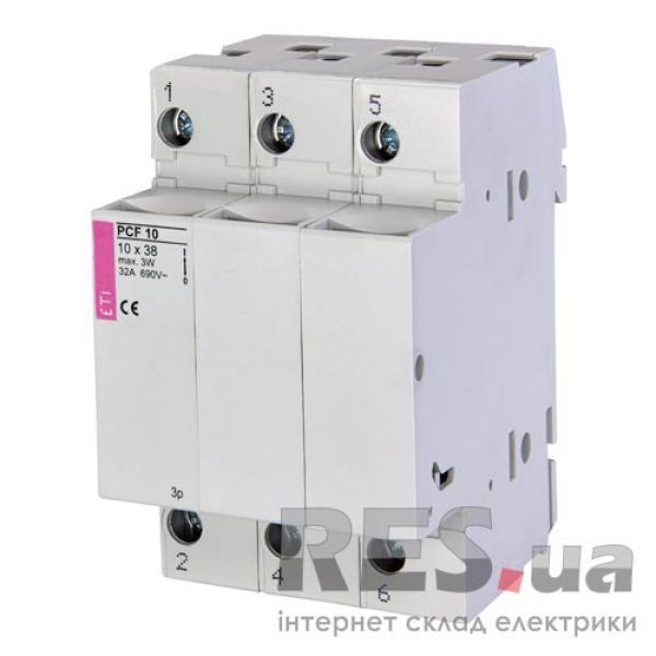 Роз'эднувач для предохранителей 10x38 на DIN-рейку PCF 10 ETI 3p Киев - изображение 1