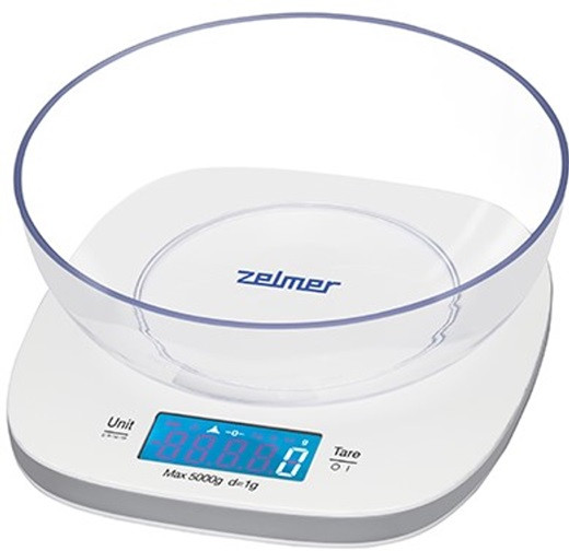 Весы кухонные ZELMER ZKS1450 5 кг белые Киев - изображение 1