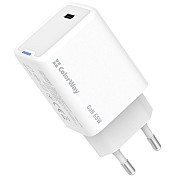 Мережевий зарядний пристрій ColorWay GaN Mini 65W PD Port PPS USB-C White (CW-CHS049PD-WT) (Код това Харьков
