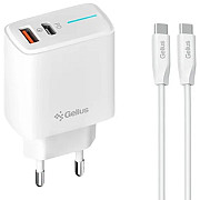 Мережевий зарядний пристрій Gelius Genesis Radiance GP-HC058 25W USB+Type-C QC PD + cable Gelius One Харьков