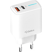 Мережевий зарядний пристрій Gelius Genesis Radiance GP-HC058 25W USB+Type-C QC PD White (Код товару: Харьков