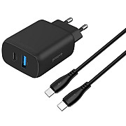 Мережевий зарядний пристрій Proove Silicone Power 2 30W (Type-C + USB) + cable Type-C to Type-C 1m B Харьков