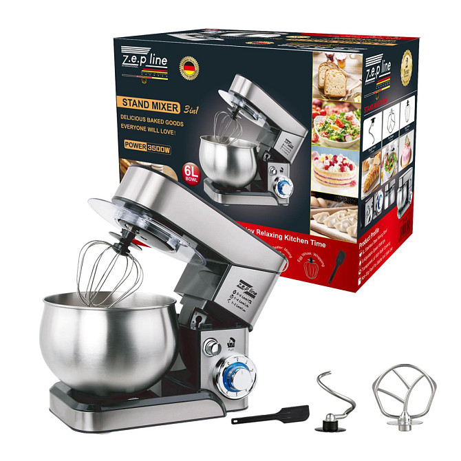 Тестомес миксер 3 в 1 Zepline ZP-105 Black 3500 Вт 6 л черный Київ - изображение 1