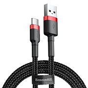 Кабель Baseus Cafule USB to Type-C 2A 3m Red/Black (CATKLF-U91) (Код товару:40830) Харьков