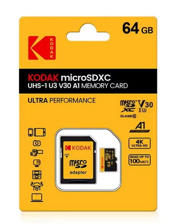 Карта памяти KODAK 64 ГБ MicroSDXC MicroSD с адаптером Харьков - изображение 1