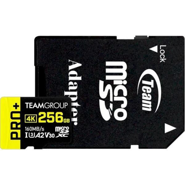 Карта пам'яті Team Pro+ microSDXC 256GB UHS-I/U3 Class 10 (TPPMSDX256GIA2V3003) (Код товару:40915) Харьков - изображение 1