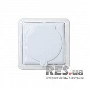 Розетка одинарная с заземлением РС-16-159 встроенная с крышкой АБС Крымпласт Киев